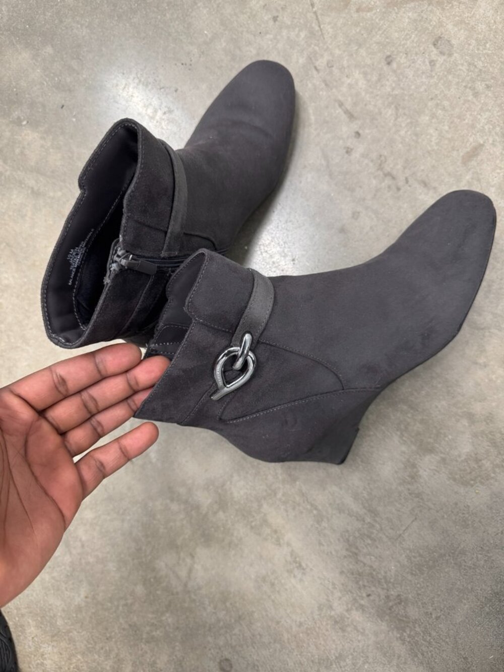 IMPO gray wedge ankle boots in women’s size 10M